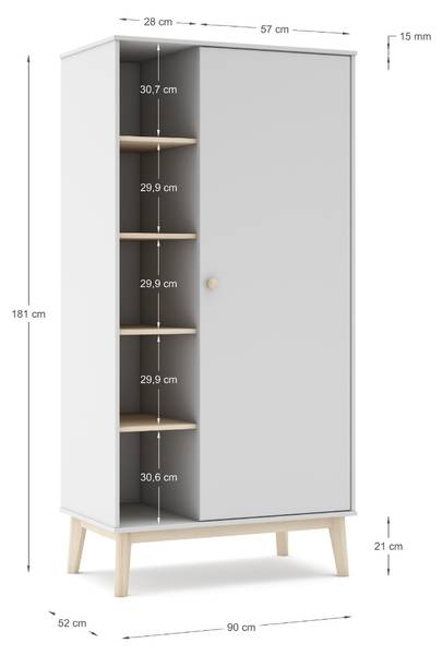 Kleiderschrank SIMON Weiß