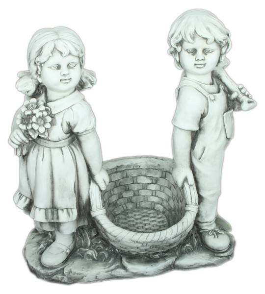 Gartenfigur HANS Weiß - Kunststoff - 28 x 56 x 53 cm