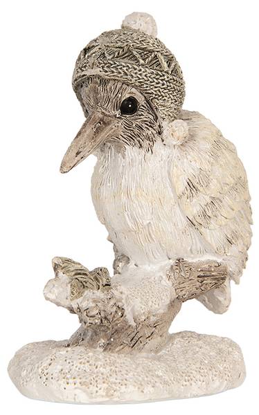 Decoratie Vogel Deco&Evin beige - kunststof - 6 x 8 x 7 cm