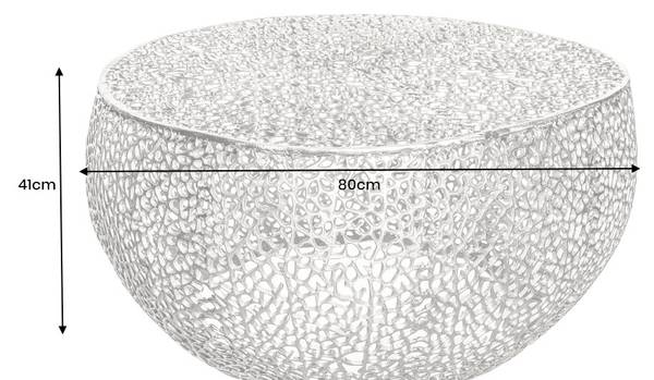 Couchtisch LEAF Silber - Metall - 80 x 41 x 80 cm