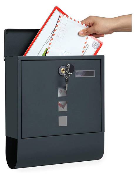 Briefkasten Boxor Grau - Metall - 10 x 34 x 31 cm