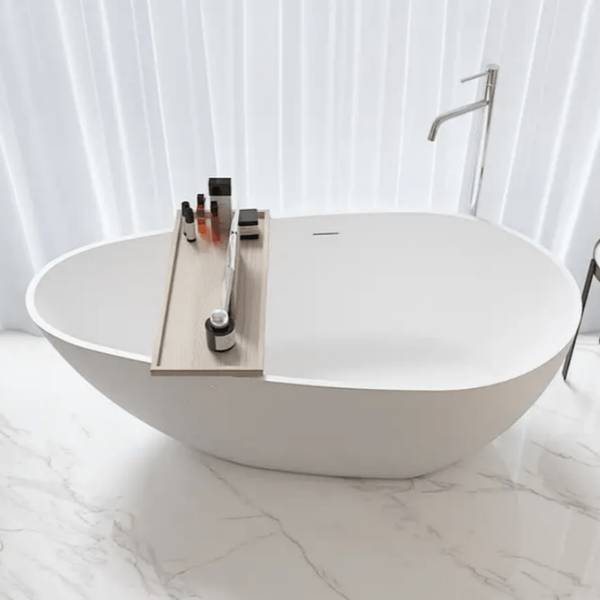 Badewanne HELSINKI Weiß - Harz - 150 x 58 x 150 cm