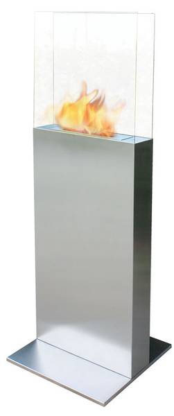 Bioethanol-Kamin CLIO Silber - Metall - 45 x 137 x 50 cm