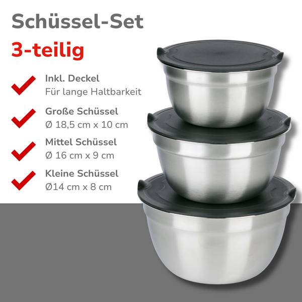 Schüssel MEALKO1469001 Grau - Metall - 18 x 11 x 18 cm