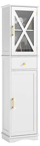 Badkamerkast VH34859 wit - plaatmateriaal op houtbasis - 30 x 168 x 40 cm