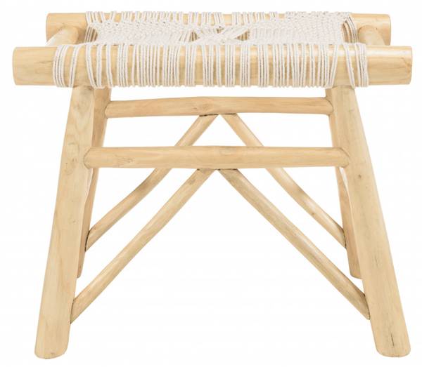 Hocker WILL Braun - Massivholz - 35 x 46 x 55 cm