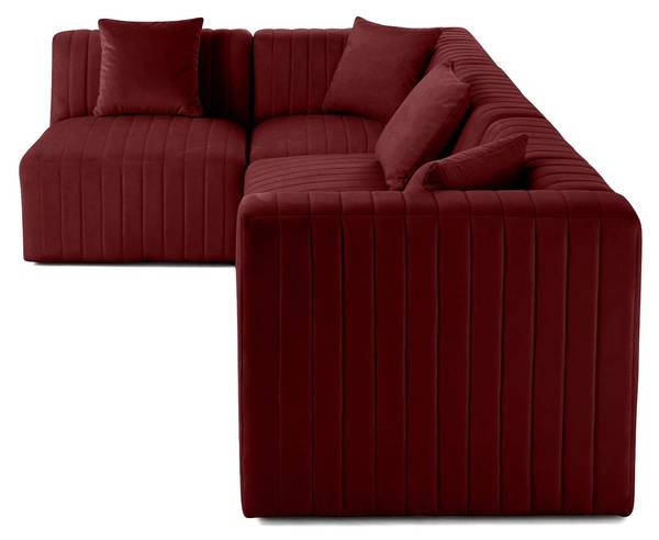 Ecksofa NOVA Rot - Samt - 269 x 74 x 178 cm