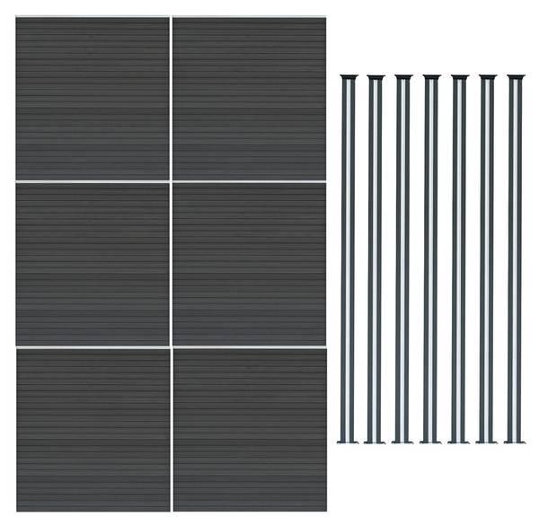 Gartenzaun 40365 13er Set Grau - Holzwerkstoff - 1045 x 1045 x 7 cm