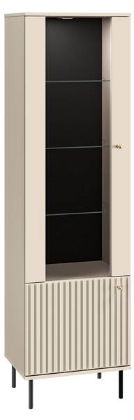 Standvitrine SOPHIE Beige - Stahl - 55 x 190 x 40 cm