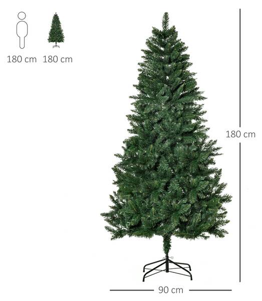 Weihnachtsbaum 830-354V03 Grün - Kunststoff - 90 x 180 x 90 cm