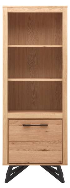 Vitrine EMILIO Braun - Holz teilmassiv - 65 x 175 x 40 cm