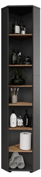 Eckhochschrank Irma 54773 Braun - Grau - Holzwerkstoff - 33 x 192 x 33 cm