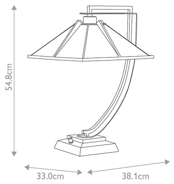 Tischleuchte KILROY Braun - Glas - Metall - 33 x 54 x 38 cm