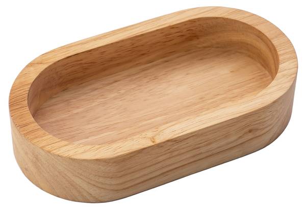 Servierschale MANGO Beige - Massivholz - 10 x 4 x 18 cm