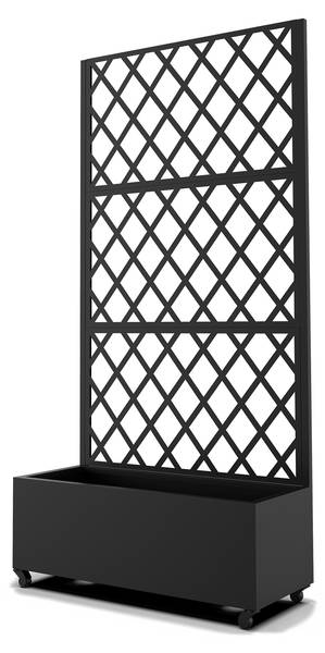 Blumenkasten Malja Schwarz - Stahl - 82 x 190 x 38 cm