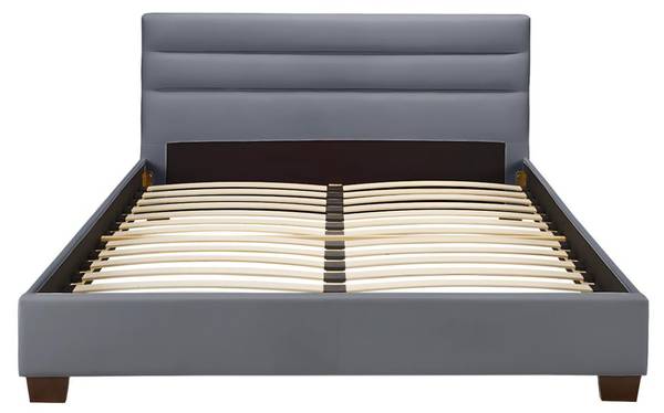 Bettrahmen FAUSTIN Grau - Textil - 215 x 89 x 185 cm