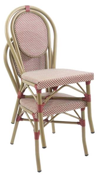 Stuhl Opera 2er Set Rot - Metall - 57 x 90 x 45 cm