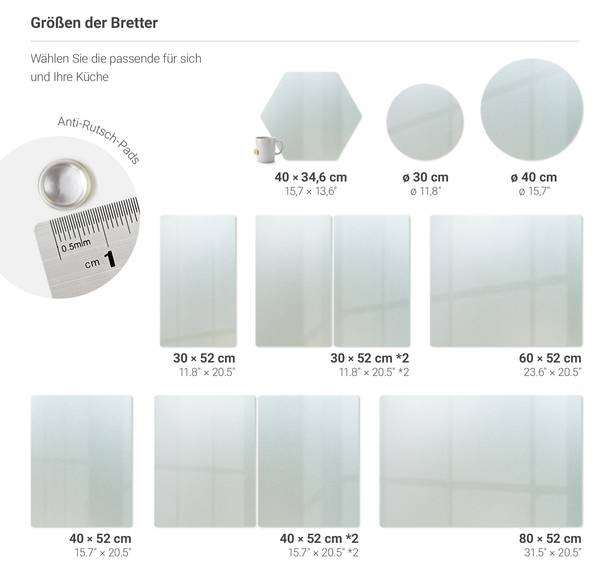 Snijplank Hexalis glas - 40 x 40 x 0 cm