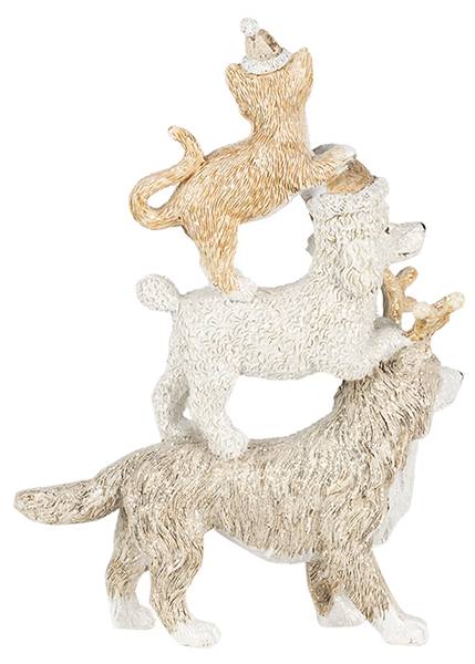 Figur Tiere Weihnachten-Steven Grau - Kunststoff - 4 x 17 x 12 cm