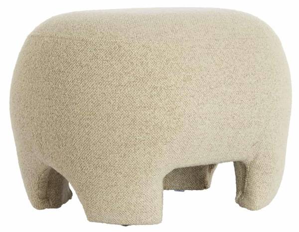 Sitzpuff Zenica Weiß - Holzwerkstoff - Massivholz - 41 x 38 x 53 cm