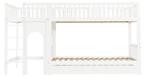 Etagenbett LucyWoodyⅠ Weiß - Holzwerkstoff - 99 x 160 x 301 cm