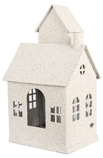 Dekorationsfigur Haus Xmas&Oshe Beige - Metall - 14 x 31 x 18 cm