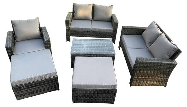 Lounge Gartenmöbel Set F(6er-Set) Grau - Webstoff - 70 x 74 x 124 cm
