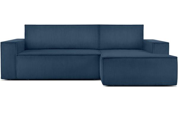 Hoekbank rechts NAPI marineblauw - armleuning aan beide zijden monteerbaar - hoek vooraanzicht rechts - ottomane vooraanzicht rechts