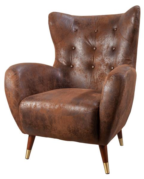 Sessel DON Braun - Microfaser - Polyester - 88 x 106 x 90 cm