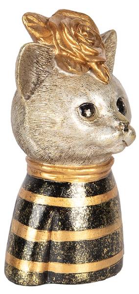 Dekorationsfigur Katze Deco&Evi Gold - Kunststoff - 9 x 18 x 11 cm