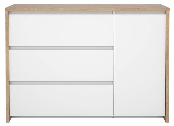 Kommode Next Weiß - Holz teilmassiv - 119 x 84 x 48 cm