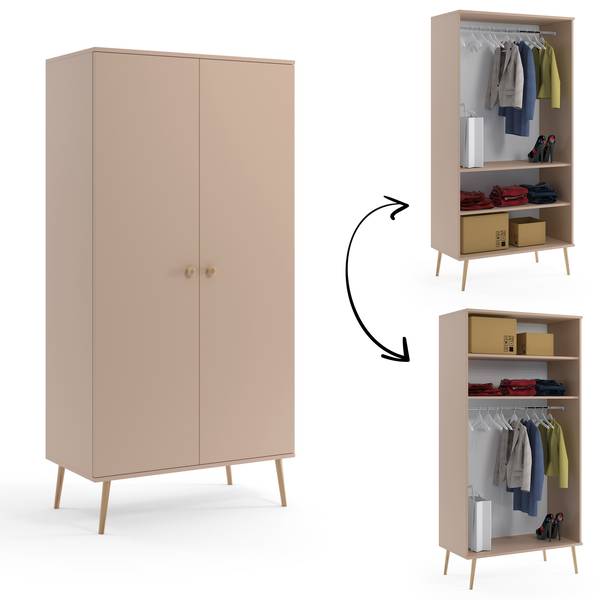 Kleiderschrank mit Stange Beige kaufen