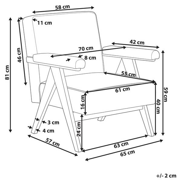 Fauteuil EVJE Marron - Blanc