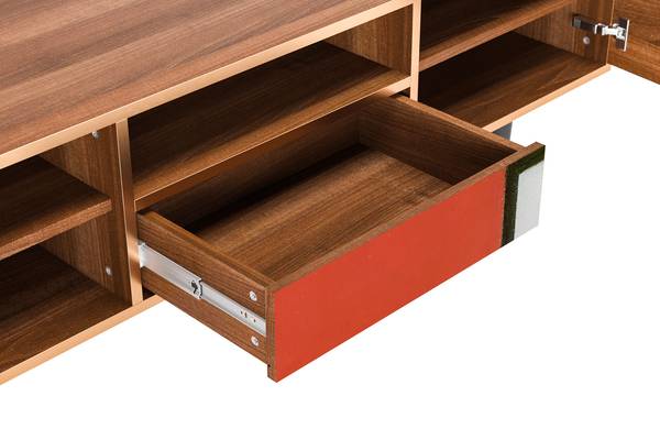 TV-Lowboard T6 Walnuss Rot - Holzwerkstoff - 170 x 59 x 41 cm
