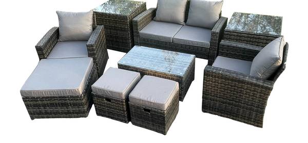 Gartenmöbel Set Mit Sofa C(9er-Set) Grau - Webstoff - 70 x 74 x 124 cm
