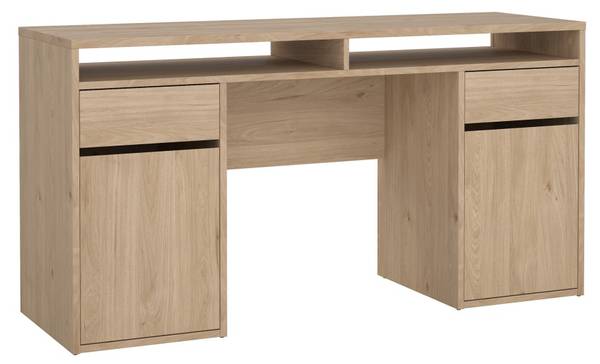 Schreibtisch FunctionPlus Braun - Holz teilmassiv - 149 x 78 x 48 cm