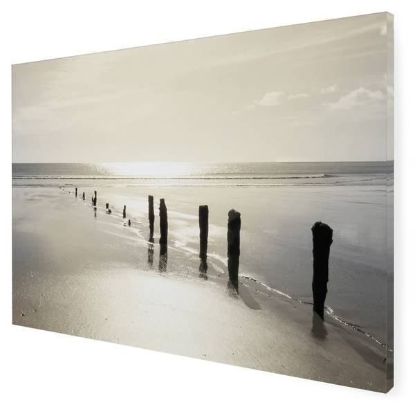 Leinwandbild Sonnenuntergang Braun - Baumwollstoff - 70 x 50 x 1 cm
