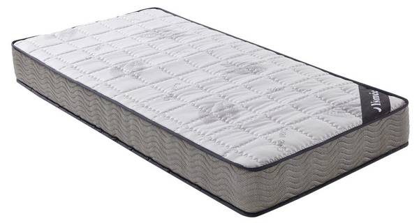 Matratzen-Bettgestell-Set KIJAL Weiß - Textil - 90 x 30 x 190 cm