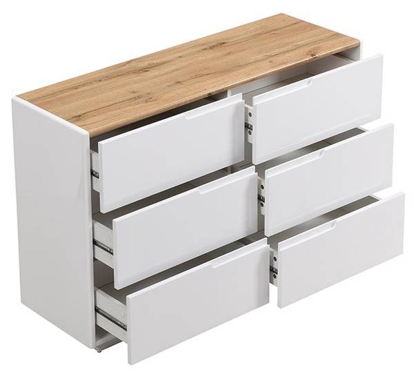 Niedrige Kommode AMANI Beige - Holz teilmassiv - 40 x 80 x 120 cm