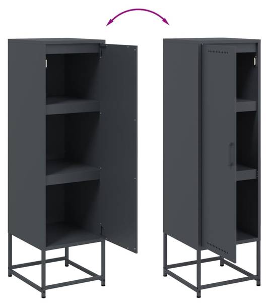 Highboard DE6966 Grau - Metall - 39 x 123 x 36 cm