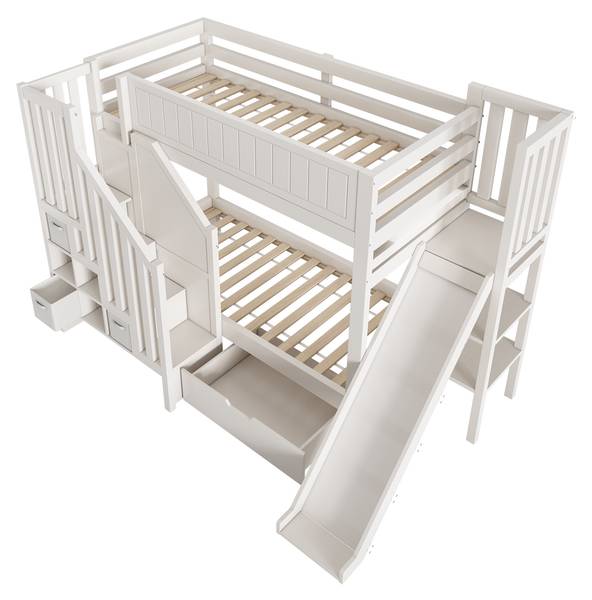 Etagenbett LucyFuny Ⅰ Weiß - Holzwerkstoff - 166 x 162 x 245 cm