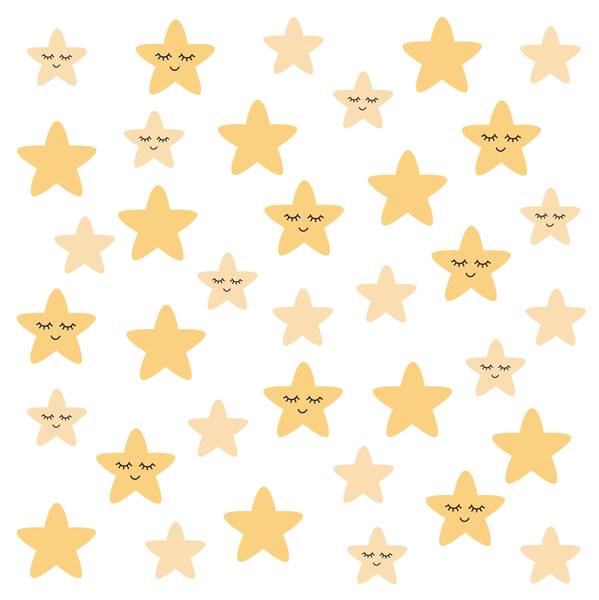 Aufkleber Sternchen 40er Set Gelb - 120 x 60 x 60 cm