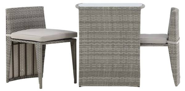 Gartenset Savanna 3-teilig Glas Grau