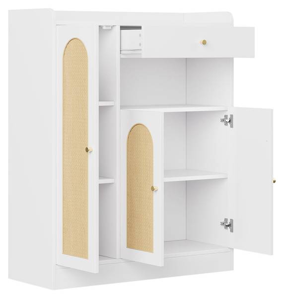Schoenenkast RattanMU Ⅳ hout - wit