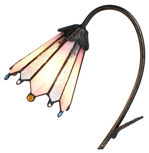 Tiffany Tischlampe Lenka Braun - Kunststoff - 17 x 48 x 30 cm