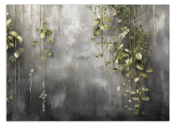 Fototapete Concrete Natura Blätter 100 x 70 cm
