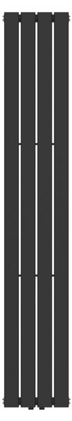 Designradiator Nore zwart - staal - 30 x 180 x 30 cm