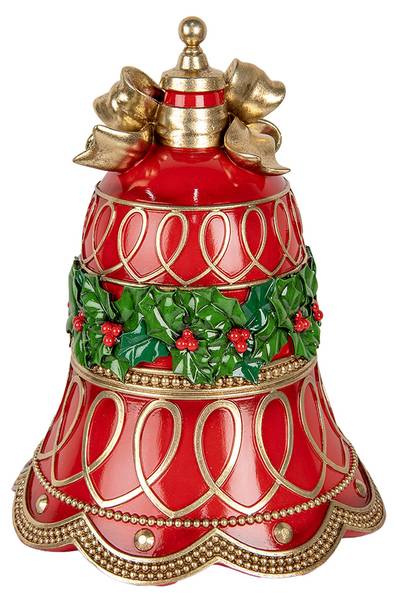 Kerstdecoratie Beeld Bel Xmas&Alvin rood - kunststof - 32 x 41 x 32 cm