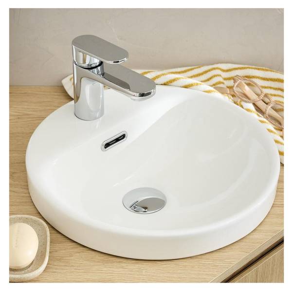 Waschbecken LEA Weiß - Keramik - 37 x 5 x 37 cm