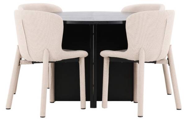 Essgruppe Strada 5-teilig Beige - Schwarz - Holzwerkstoff - 120 x 74 x 120 cm